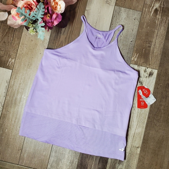 nwt bcg training tech mesh back tank top girls size xl 16 upf 50 purple rose - Picture 4 of 15